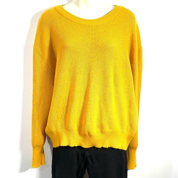 Elodie Women Long sleeves Knit Pullover Sweater Mustard Yellow - Picture 3 of 9